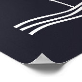 Nautische Silhouette CRANE BIRD | Poster (Ecke)