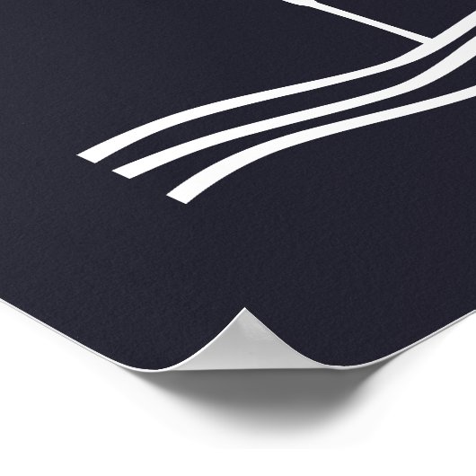 Nautische Silhouette CRANE BIRD | Poster (Ecke)