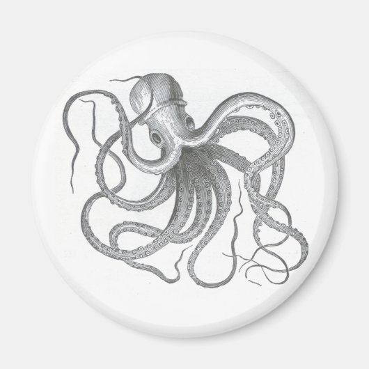 Nautische Steampunk-Oktopus-Vintage Konstruktion Magnet (Vorne)
