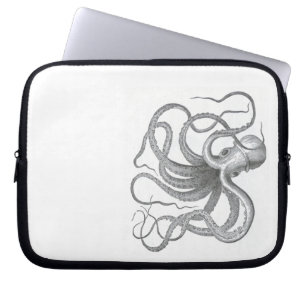 Nautische Steampunk-Oktopus-Vintage-Kraken-Zeichnu Laptopschutzhülle