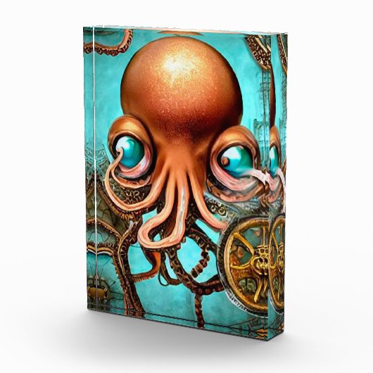 Nautische Steampunkonster Octopus Fotoblock (Rechts)