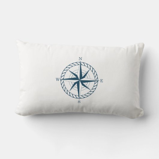 Nautische Stern Custom Boat Name Pillow Lendenkissen (Rückseite)