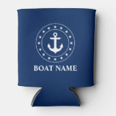 Nautische Sterne Boat Name Anchor Navy Blue Dosenkühler (Vorderseite)
