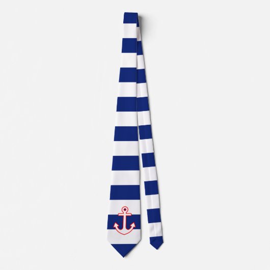 Nautische Stilverankerung auf blauen Streifen Krawatte (Vorderseite)