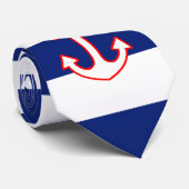 Nautische Stilverankerung auf blauen Streifen Krawatte (Gerollt)