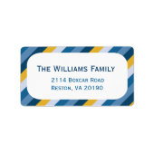 Nautische Streifen Adressaufkleber (Vorne)