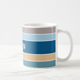 Nautische Streifen, benutzerdefinierte Monogramm-T Kaffeetasse