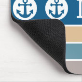 Nautische Streifen für ein Monogramm-Mousepad Mousepad (Ecke)
