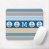 Nautische Streifen für ein Monogramm-Mousepad Mousepad (Mit Mouse)