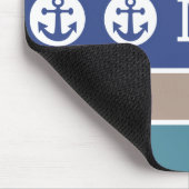 Nautische Streifen für ein Monogramm-Mousepad Mousepad (Ecke)