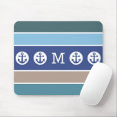Nautische Streifen für ein Monogramm-Mousepad Mousepad (Mit Mouse)