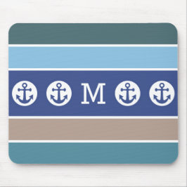 Nautische Streifen für ein Monogramm-Mousepad Mousepad