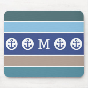 Nautische Streifen für ein Monogramm-Mousepad Mousepad