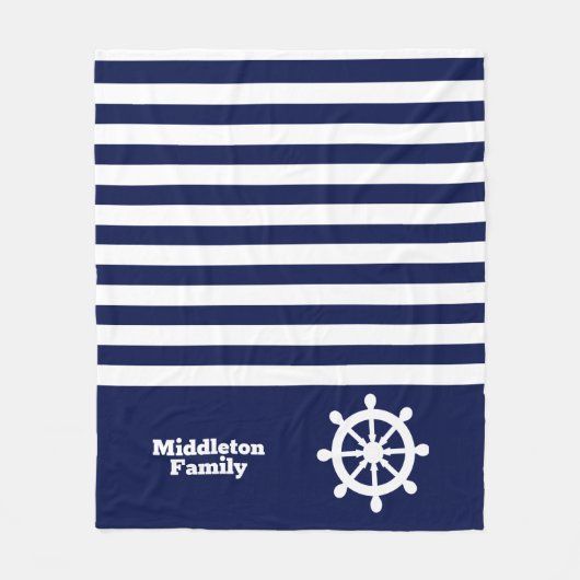 Nautische Streifen - Heimwerkerhintergrund Fleecedecke (Vorderseite)