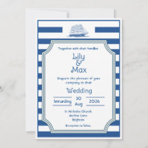 Nautische Streifen - Hochzeitseinladung