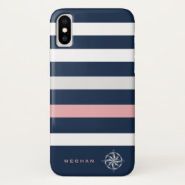 Nautische Streifen-Kompassmonogramm Case-Mate iPhone Hülle