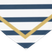 Nautische Streifen Marine und Gold Tischdecke (Schrägansicht)