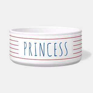 Nautische Streifen mit rotem weißem blauem Pet Napf