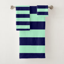 Nautische Streifen Navy Blue und Minze Green