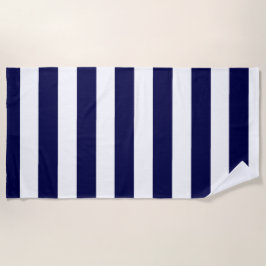 Nautische Streifen Navy Blue und White Strandtuch