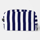Nautische Streifen Navy Blue und White Waschbeutel (Vorderseite)