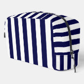 Nautische Streifen Navy Blue und White Waschbeutel (Rechte Ecke)