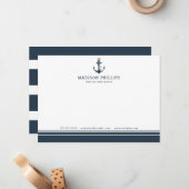 Nautische Streifen Personalisiert Real Anwesen Age Mitteilungskarte (Vorderseite/Rückseite Beispiel)