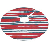 Nautische Streifen Polyester Weihnachtsbaumdecke (Schrägansicht)