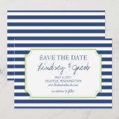 Nautische Streifen Save the Date (Vorne/Hinten)
