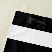 Nautische Streifen Schiff Name weißer Anker schwar Strandtuch (Beispiel)