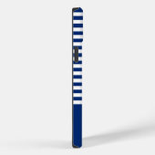 Nautische Streifen+Schiffe Rad blau+weiß Case-Mate iPhone Hülle (Rückseite / Rechts)