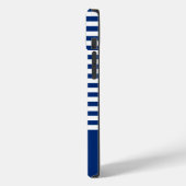 Nautische Streifen+Schiffe Rad blau+weiß Case-Mate iPhone Hülle (Rückseite / Links)