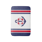 Nautische Streifen und Anker Badematte (Vorderseite Vertikal)