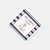 Nautische Streifen und Ankerdusche Serviette (Ecke)