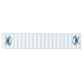 Nautische Streifen und blaue Krabben Mittelgroßer Tischläufer (Horizontal)