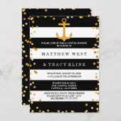 Nautische Streifen und Dochtpaare Polterabend Einladung (Vorne/Hinten)