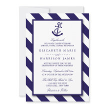Nautische Streifen und Hochzeit des Navy Blue Anch