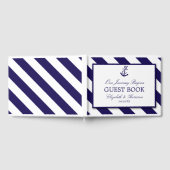 Nautische Streifen und Hochzeit des Navy Blue Anch Gästebuch (Voll)
