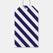 Nautische Streifen und Hochzeit des Navy Blue Anch Geschenkanhänger (Rückseite)