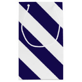 Nautische Streifen und Hochzeit des Navy Blue Anch Kleine Geschenktüte (Rückseite)