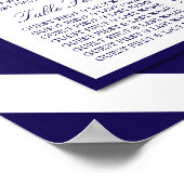 Nautische Streifen und Hochzeit des Navy Blue Anch Poster (Ecke)
