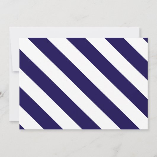 Nautische Streifen und Hochzeit des Navy Blue Anch Save The Date (Rückseite)