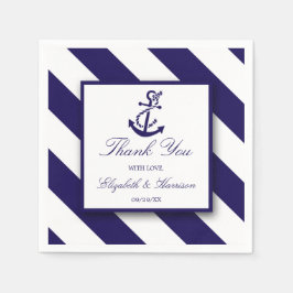 Nautische Streifen und Hochzeit des Navy Blue Anch Serviette