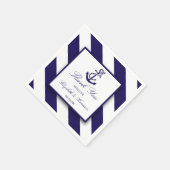 Nautische Streifen und Hochzeit des Navy Blue Anch Serviette (Ecke)