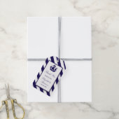 Nautische Streifen und Hochzeit eines blauen Schif Geschenkanhänger (Mit Garn)