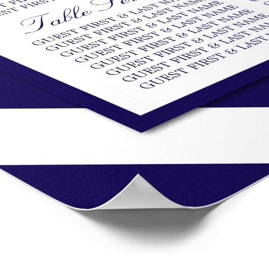 Nautische Streifen und Hochzeit eines blauen Schif Poster (Ecke)