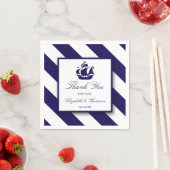 Nautische Streifen und Hochzeit eines blauen Schif Serviette (Beispiel)