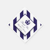 Nautische Streifen und Hochzeit eines blauen Schif Serviette (Ecke)