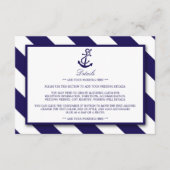 Nautische Streifen und Hochzeitsdetails der Navy-B Begleitkarte (Vorderseite)