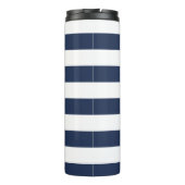 Nautische Streifen und Lobster | Monogramm Thermosbecher (Rückseite)